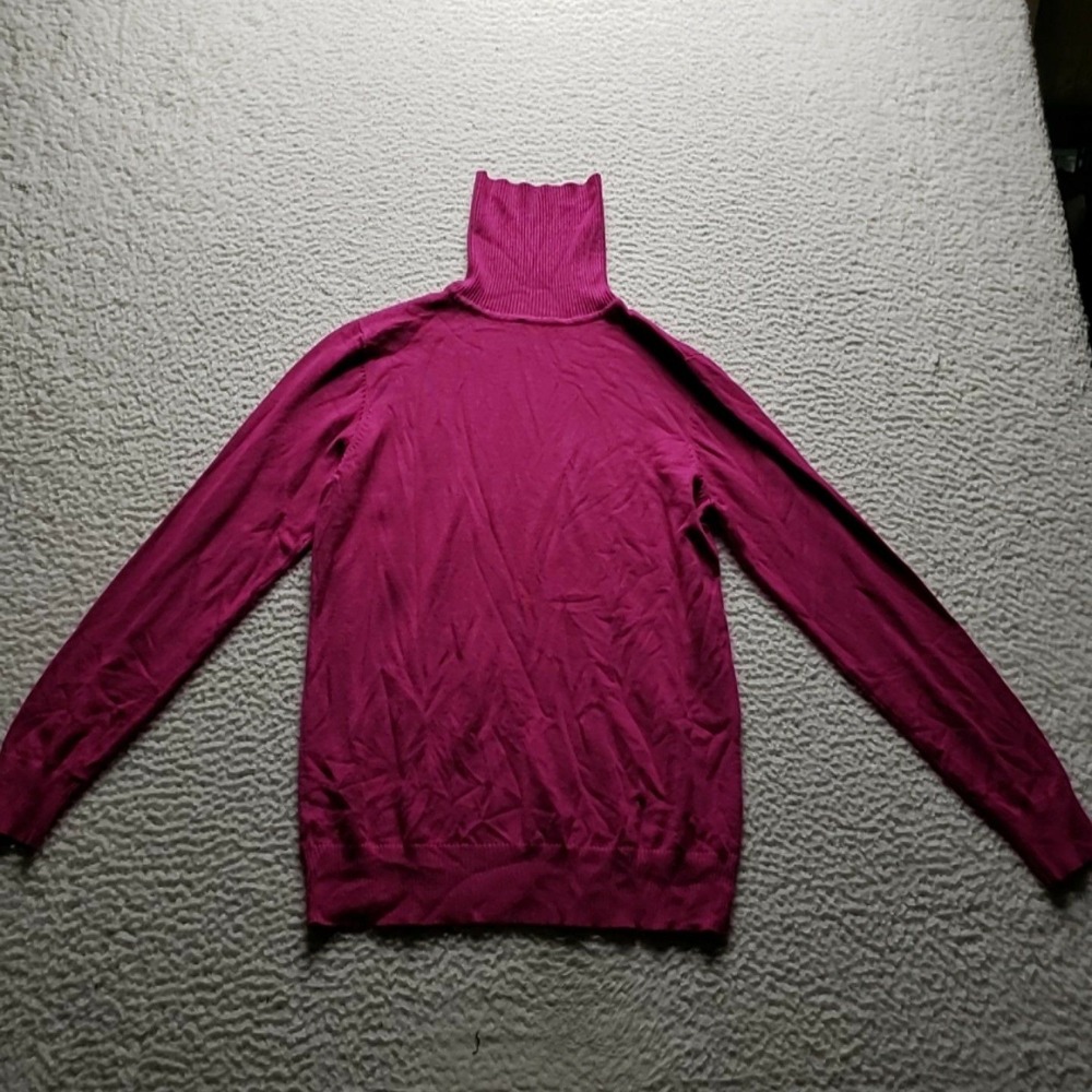 Joseph A. Sweater Womens Medium Pink Turtleneck Long Sleeve Knit Pullover
